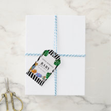 Modern Black and White Stripe Safari Baby Shower
