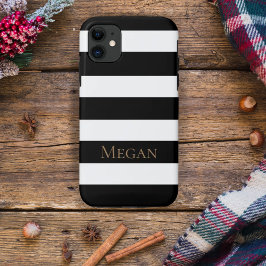Modern Black and White Striped Pattern Custom Case-Mate iPhone Hülle