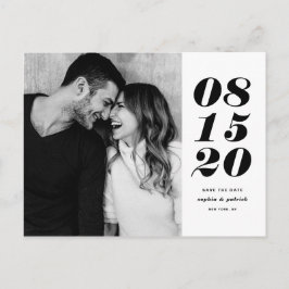 Modern Black Bold Date Typografy Save the Date Ankündigungspostkarte