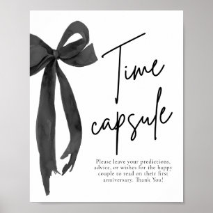 Modern Black Bow Time Capsule Game Sign Poster
