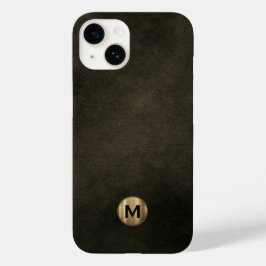 Modern Black Brushed Gold Monogram Case-Mate iPhone 14 Hülle