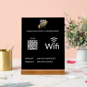 Modern Black Business QR Code Wifi Kennwort Acrylschild