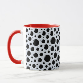 Modern Black Circle Dots Tasse