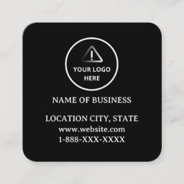 Modern Black Custom Logo and QR Code  Quadratische Visitenkarte