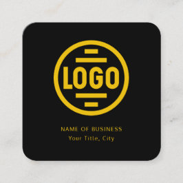 Modern Black Custom Logo and QR Code Square Busine Quadratische Visitenkarte