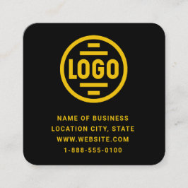 Modern Black Custom Logo and QR Code Square Busine Quadratische Visitenkarte