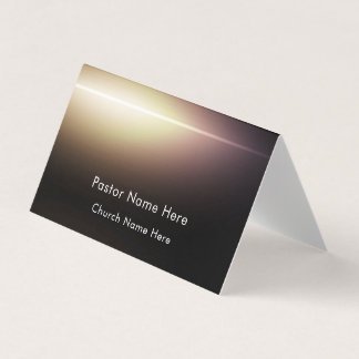 Modern Black Custom Text Christian Church Pastor Visitenkarten