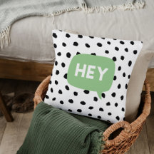Modern Black Dots & Green Bubble Speech With Hey 
