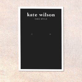 Modern Black Earring Display Card