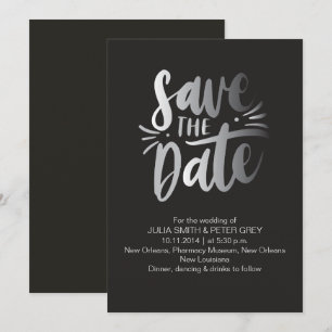 Modern Black Enregistrer la date Invitation