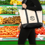 Modern Black Floral Wreath Split Monogram "V" Tragetasche<br><div class="desc">This refined floral split monogram wreath design features a delicate botanical arrangement forming a graceful circular frame around a customizable monogram "V". The balanced composition highlights elegant leaves and floral accents that create a timeless and sophisticated look. Perfect for personalized gifts, wedding décor, home accessories, and custom stationery, this design...</div>