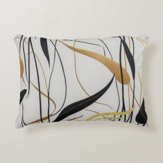Modern Black & Gold Abstract Line  Dekokissen