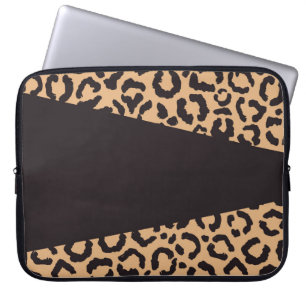 Modern Black Gold Cheetah Leopard Animal Print Laptopschutzhülle