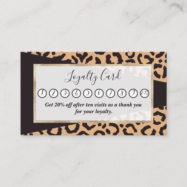 Modern Black Gold Cheetah Leopard Animal Print Treuekarte (Vorderseite)