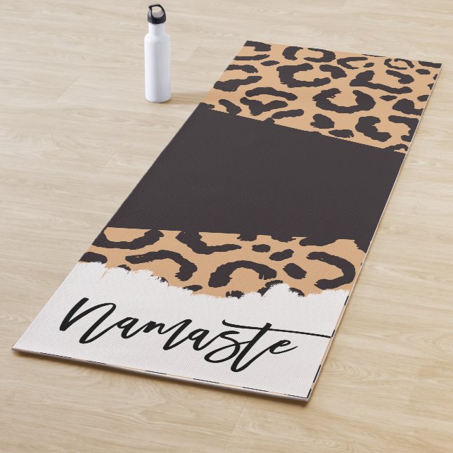 Modern Black Gold Cheetah Leopard Animal Print Yogamatte (Beispiel)