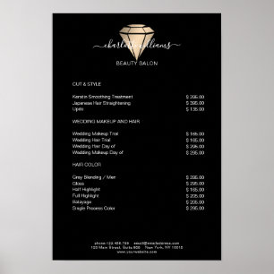 Modern Black Gold Diamond Price List   Poster