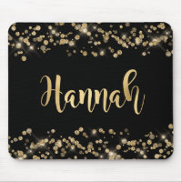 Modern Black Gold Glitzer Confetti Monogram