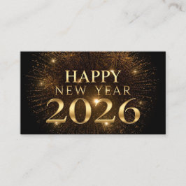 modern black gold happy new year business card visitenkarte