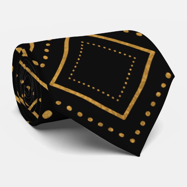 Modern Black Gold Mens Fashion Neck Tie Krawatte (Gerollt)