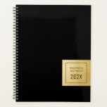 Modern Black Gold Minimalist Personalized Planner Planer<br><div class="desc">Classic minimalist custom undated planner with a professional small personalized name and off-center on the cover that looks professional,  clean and elegant.</div>