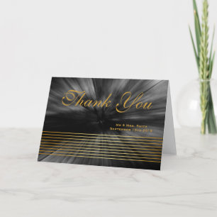 Modern Black Gold Streifen Sleek Danke Karte