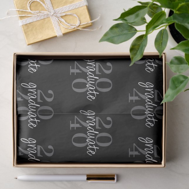 Modern Black Graduation Year Custom Gift Seidenpapier (Geschenk)