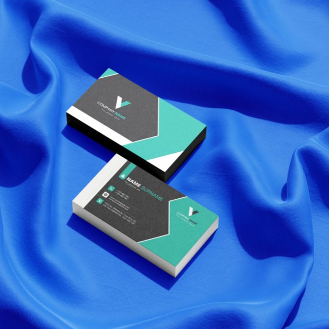 Modern Black Green Visitenkarte (Von Creator hochgeladen)