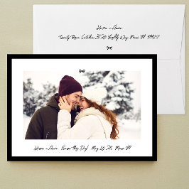 Modern Black Little Bow Photo Save This Day Save The Date