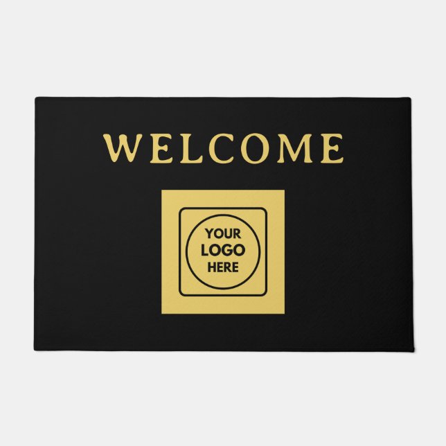 Modern Black Logo Business doormat Fußmatte (Vorderseite)