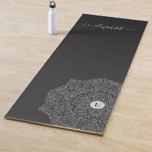 Modern Black Mandala Monogram Name