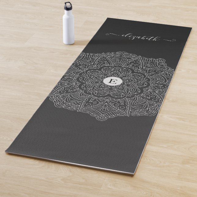 Modern Black Mandala Monogram Yoga Mat Yogamatte (Beispiel)
