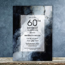 Modern Black Marble 60. Geburtstagsparty