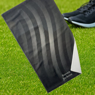 Modern Black Monogram | Geometrischer Retro-Sport Handtuch
