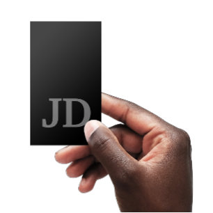 Modern Black Monogram Visitenkarte