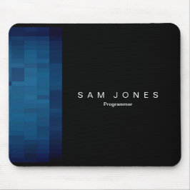 Modern Black N Blue Pixel Mousepad