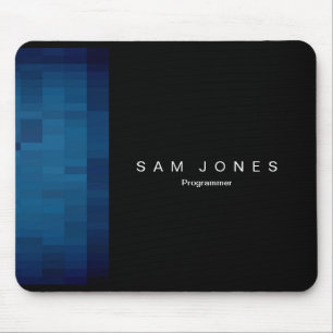 Modern Black N Blue Pixel Mousepad