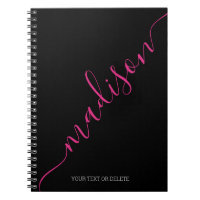 Modern Black Pink Handwritten Name