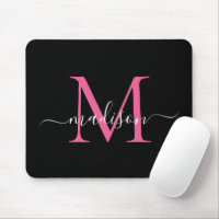 Modern Black Pink Monogram