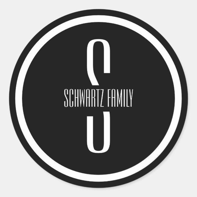 Modern Black Purim Sticker (Vorderseite)