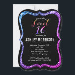 Modern Black Purplish Pink Glitzer Sweet 16 Einladung<br><div class="desc">Glamour Schwarz und Imitate sequenziert Rand Glitzer süße 16 Einladungen. Der gesamte Text ist anpassbar. Diese Einladung kann einfach an Ihre Veranstaltung angepasst werden,  indem Sie einfach die Schaltfläche "Anpassen!" auswählen,  um Ihre Veranstaltungsdetails,  Ihren Schriftart-Stil,  die Größe und Farbe des Schriftartes,  die Textplatzierung und den Wortlaut zu bearbeiten.</div>