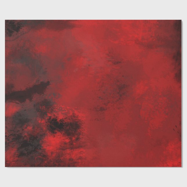 Modern Black & Red Abstrakt - kreativ & künstleris Geschenkpapier (Flach)