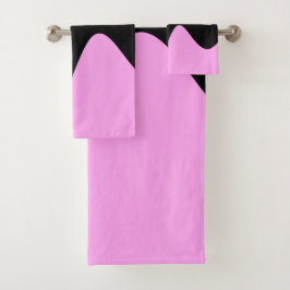 Modern Black River Pink Badhandtuch Set