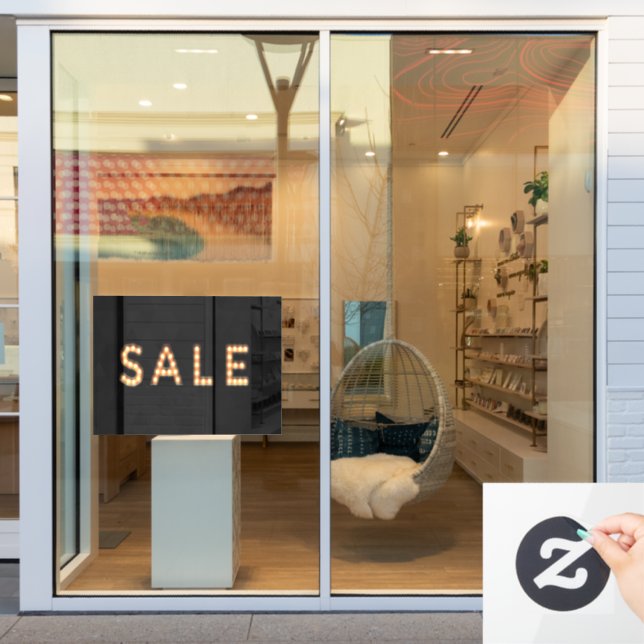 Modern Black Sale Light Sign Fensteraufkleber (Schaufenster)