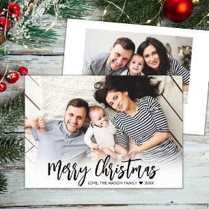 Modern Black Script Einfach 2 Foto Weihnachten