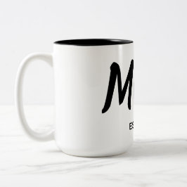 Modern Black Script Established Mom T-Shirt Zweifarbige Tasse