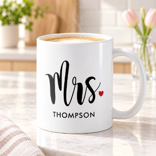 Modern Black Script Personalisiert Wedding Kaffeetasse