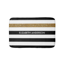 Modern Black Stripes IMITATE Gold Glitz und Name