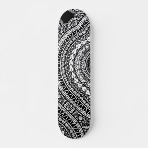 Modern Black Tattoo Ikat Geometrisches Tribal Must Skateboard