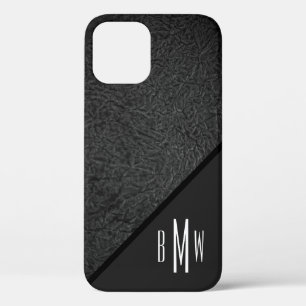 Modern Black Texture Pattern für Männer Monogramm  Case-Mate iPhone Hülle