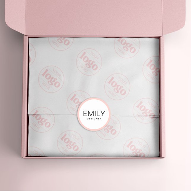 Modern Black Typografy Pink Border Runder Aufkleber (Von Creator hochgeladen)